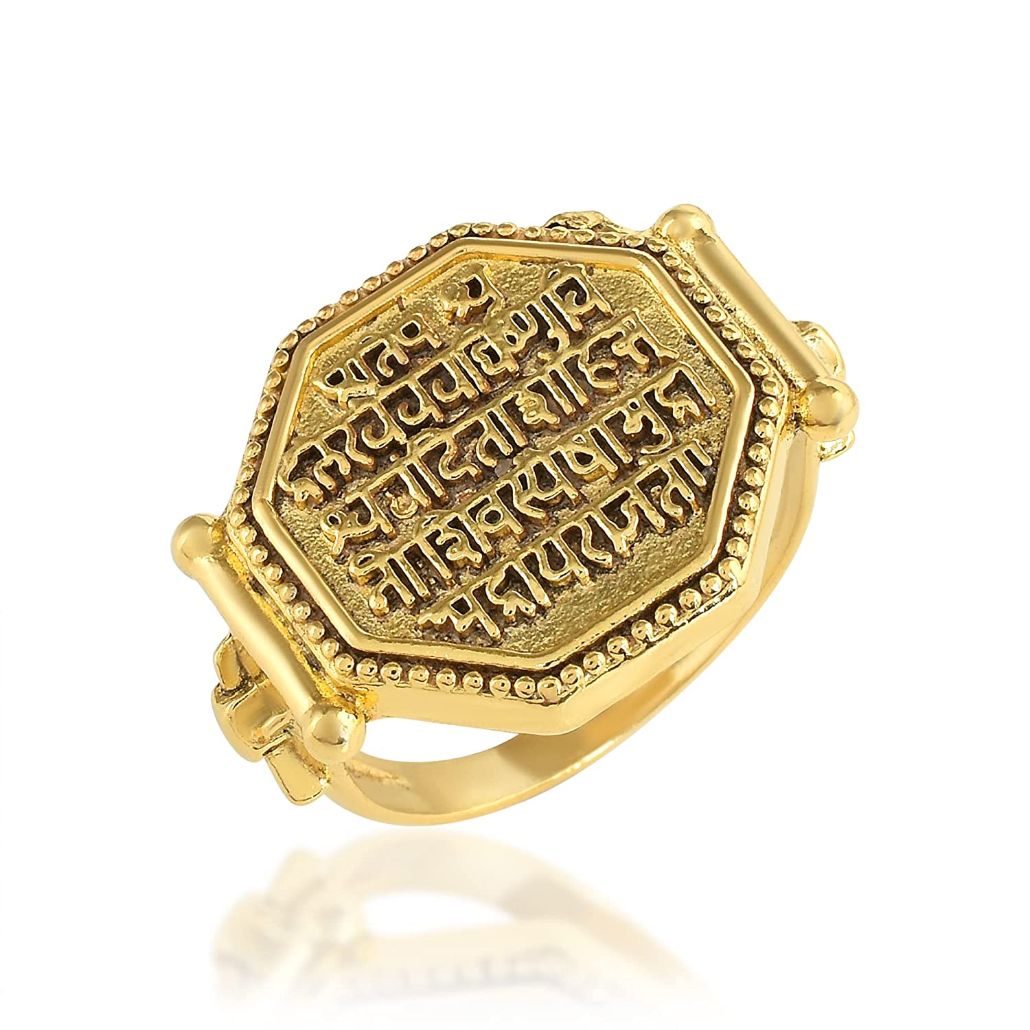 Picture of Chhatrapati Shivaji Maharaj Golden Color Rajmudra Ring - Wear the Royal Emblem with Pride